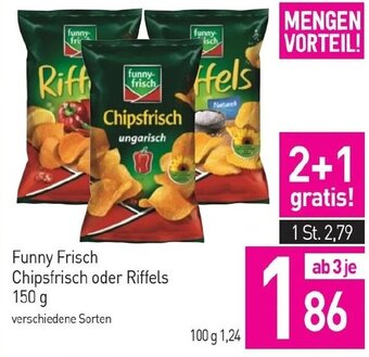 Sutterlüty Funny Frisch Chipsfrisch oder Riffels 150 g Angebot