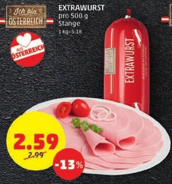PENNY EXTRAWURST pro 500 g Stange Angebot