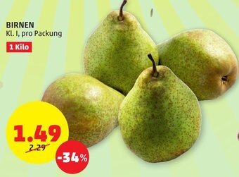 PENNY BIRNEN Kl. I, pro Packung 1 Kilo Angebot