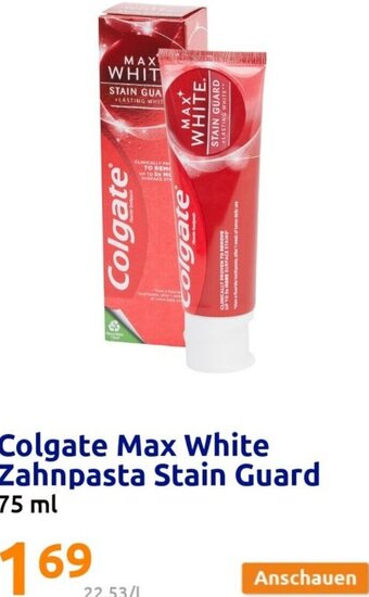 Action Colgate Max White Zahnpasta Stain Guard 75 ml Angebot