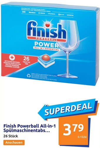 Action Finish Powerball All-in-1 Spülmaschinentabs... 26 Stück Angebot