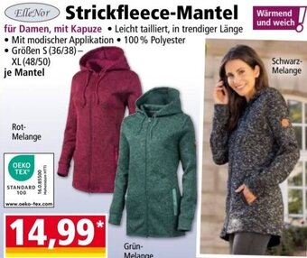 Norma Elle Nor Strickfleece-Mantel wärmend für Damen, mit Kapuze Angebot