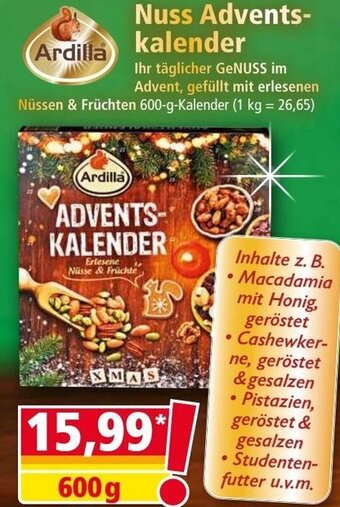 Norma Nuss Advents-kalender 600 g Angebot