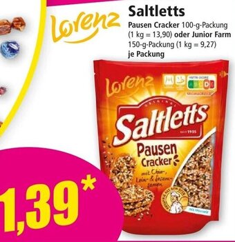 Norma Lorenz Saltletts 100-g-Packung oder Junior Farm 150-g-Packung Angebot