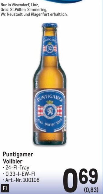 Metro Puntigamer Vollbier Angebot
