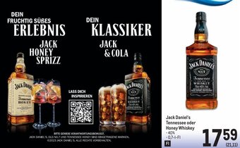 Metro Jack Daniel's Tennessee oder Honey Whiskey Angebot