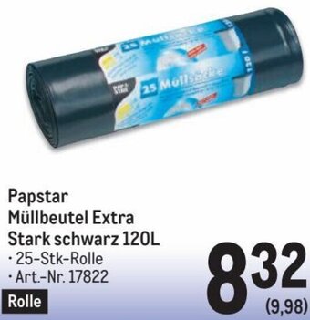 Metro Papstar Müllbeutel Extra Stark schwarz 120L Angebot