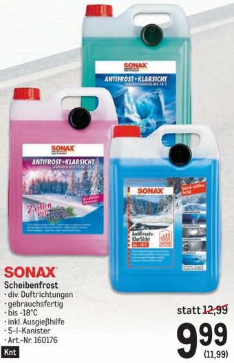 Metro SONAX Scheibenfrost Angebot