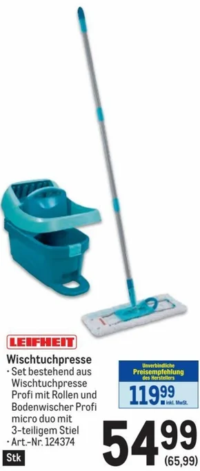 Metro LEIFHEIT Wischtuchpresse Angebot