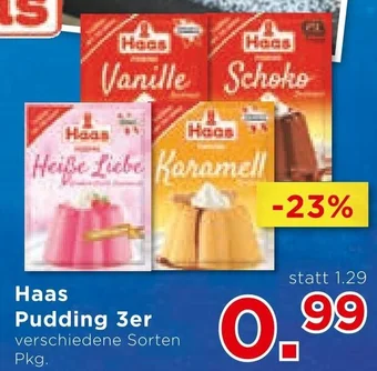 Unimarkt Haas Pudding 3er Angebot