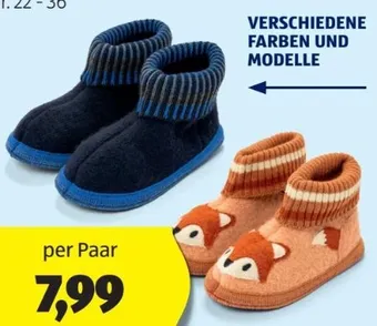 Hofer Kleinkinder/kinder hüttenschuhe Angebot
