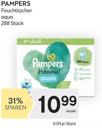 Bipa PAMPERS Feuchttücher aqua 288 Stück Angebot