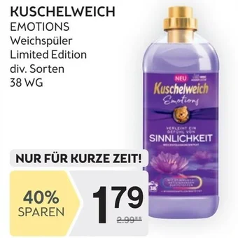 Bipa KUSCHELWEICH EMOTIONS Weichspüler Limited Edition div. Sorten 38 WG Angebot