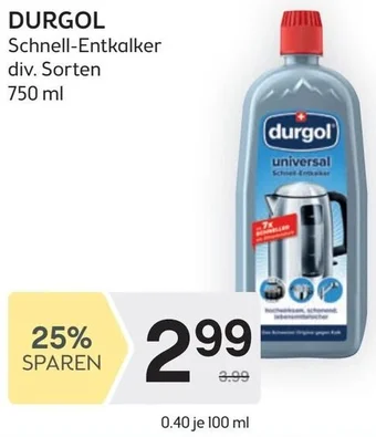 Bipa DURGOL Schnell-Entkalker div. Sorten 750 ml Angebot
