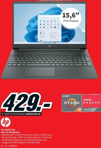 Media Markt hp 15s-eq2917ng 39,6 cm Notebook Angebot