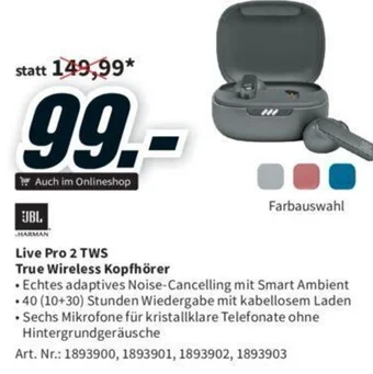 Media Markt Live Pro 2 TWS True Wireless Kopfhörer Angebot