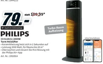 Media Markt CX 5120/11 2000W Turm Heizlüfter Angebot