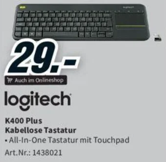 Media Markt logitech K400 Plus Kabellose Tastatur Angebot