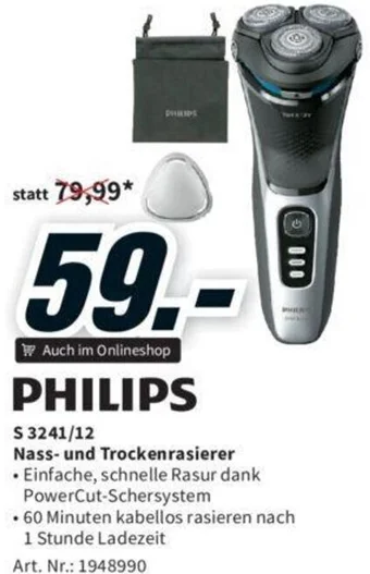 Media Markt PHILIPS S 3241/12 Nass- und Trockenrasierer Angebot