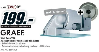 Media Markt GRAEF Vivo Twin V22 Allesschneider mit Glasbodenplatte Angebot