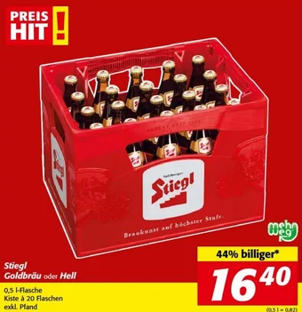 Nah&Frisch Stiegl Goldbräu oder Hell 0,5 l-Flasche Angebot