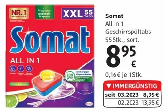 dm Somat All in 1 Geschirrspültabs 55 Stk., sort. Angebot