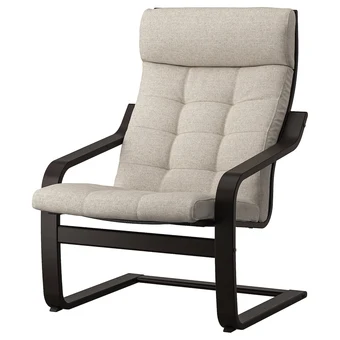 IKEA Poäng sessel, schwarzbraun/gunnared beige Angebot
