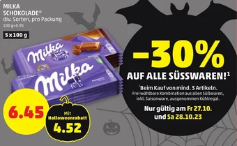 PENNY MILKA SCHOKOLADE div. Sorten, pro Packung Angebot