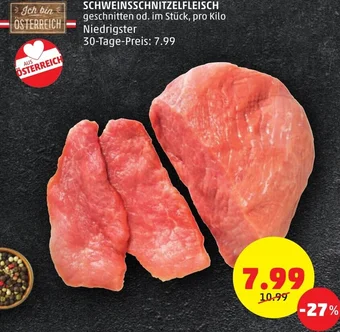PENNY SCHWEINSSCHNITZELFLEISCH geschnitten od. im Stück, pro Kilo Angebot