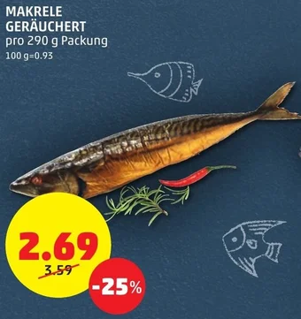 PENNY MAKRELE GERÄUCHERT pro 290 g Packung Angebot
