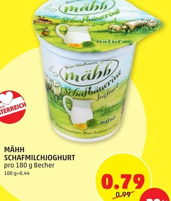 PENNY MÄHH SCHAFMILCHJOGHURT pro 180 g Becher Angebot