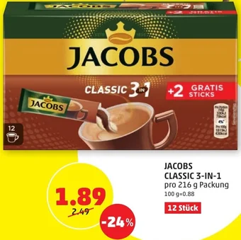PENNY JACOBS CLASSIC 3-IN-1 pro 216 g Packung Angebot