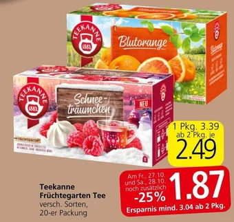 Spar Teekanne Früchtegarten Tee versch. Sorten, 20-er Packung Angebot