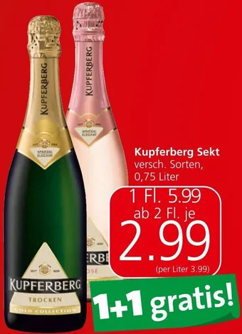 Spar Kupferberg Sekt versch. Sorten, 0,75 Liter Angebot