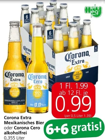 Spar Corona Extra Mexikanisches Bier oder Corona Cero alkoholfrei 0,355 Liter Angebot