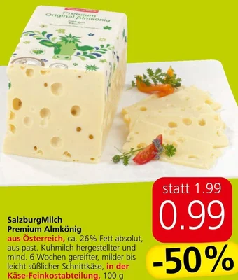 Spar SalzburgMilch Premium Almkönig 100 g Angebot