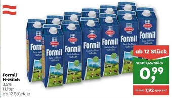 ADEG Formil H-Milch 3,5% 1 Liter Angebot