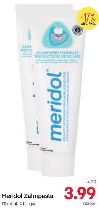 MPreis Meridol Zahnpasta 75 ml Angebot