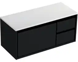 Hornbach Waschbeckenunterschrank sanox loft 47x101x46 cm mit waschtischplatte 3 schubladen und doppelauszug rechts schwarz matt/kunsts Angebot