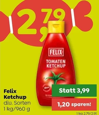 ADEG Felix Ketchup div. Sorten 1 kg/960 g Angebot