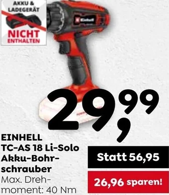 ADEG EINHELL TC-AS 18 Li-Solo Akku-Bohr-schrauber Angebot