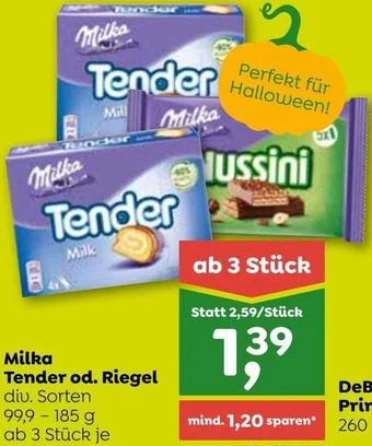 ADEG Milka Tender od. Riegel div. Sorten 99,9 - 185 g Angebot