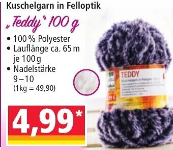 Norma Kuschelgarn in Felloptik Teddy 100g Angebot