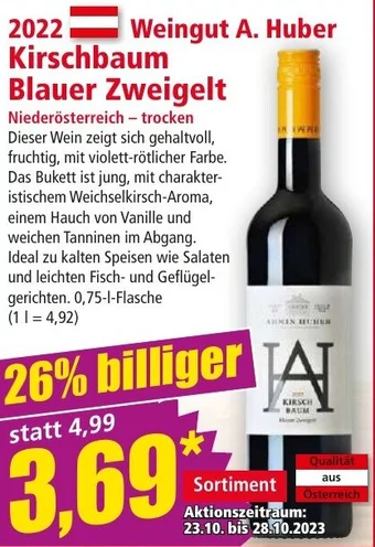 Norma Weingut A. Huber Kirschbaum Blauer Zweigelt Angebot