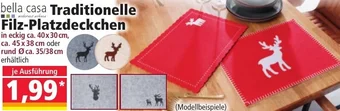 Norma bella casa Traditionelle Filz-Platzdeckchen Angebot