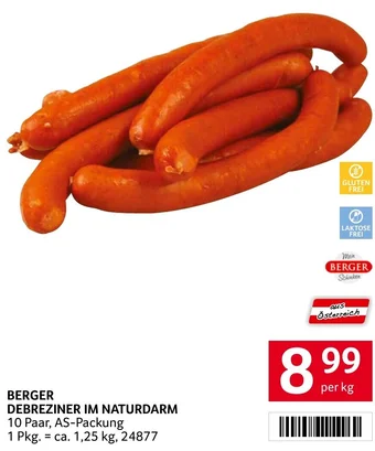 Transgourmet BERGER DEBREZINER IM NATURDARM per kg Angebot