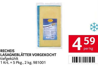 Transgourmet RECHEIS LASAGNEBLÄTTER VORGEKOCHT per kg Angebot