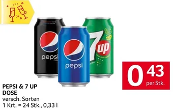 Transgourmet PEPSI & 7 UP DOSE per Stk. Angebot