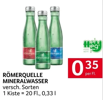 Transgourmet RÖMERQUELLE MINERALWASSER per Fl. Angebot