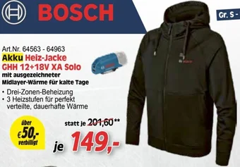 Zgonc BOSCH Akku Heiz-Jacke GHH 12+18V XA Solo Angebot